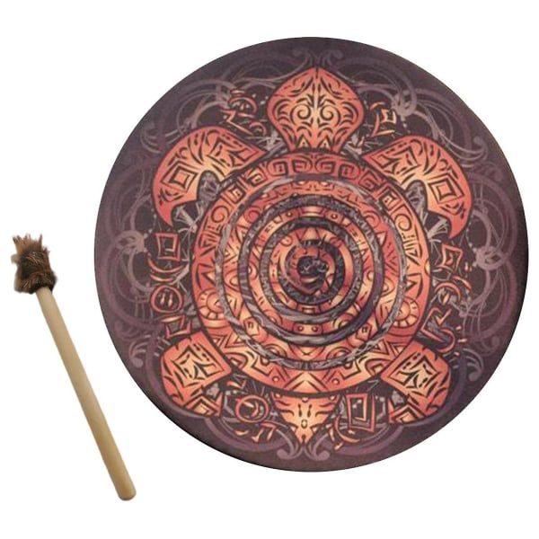 Shaman Drum Lion mønster håndlavet med højkvalitets træ til musikelskere