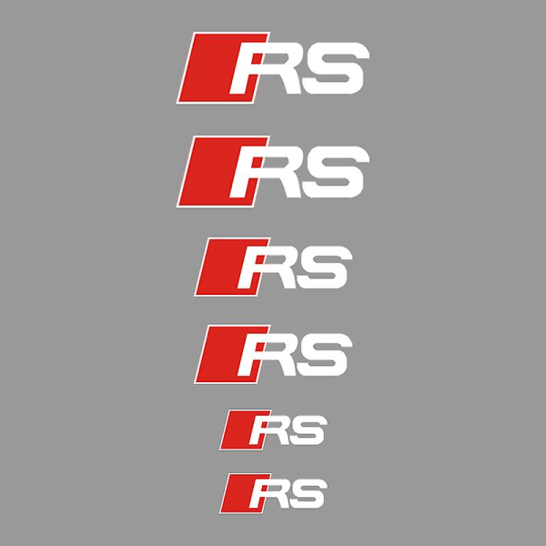 6 stk/sett Car Styling Bremsecaliper Deksel Dekorative Dekaler Klistremerke For A3 A4 A5 A6 Q3 Q5 Q7 Rs3 Rs4 Rs5 Rs6 Rs7 Sport For Quattro White
