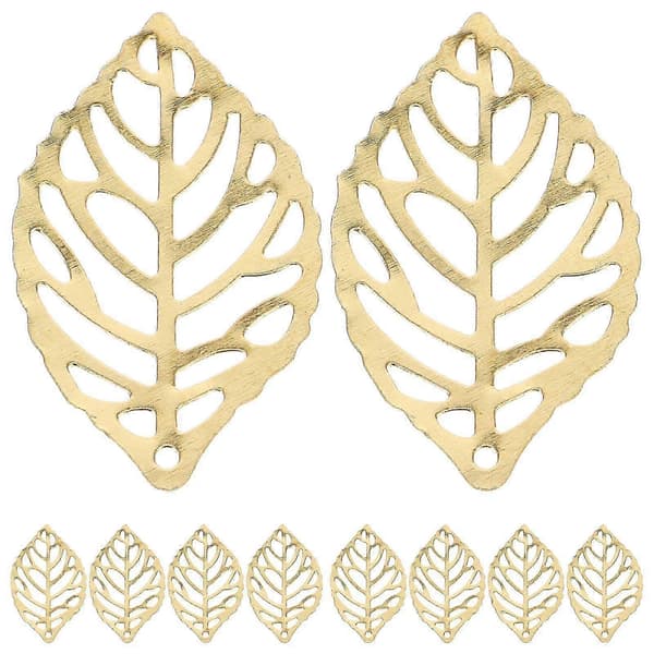 100 stk. legering gjennomhullet treblad for DIY-håndverk (gull) Golden