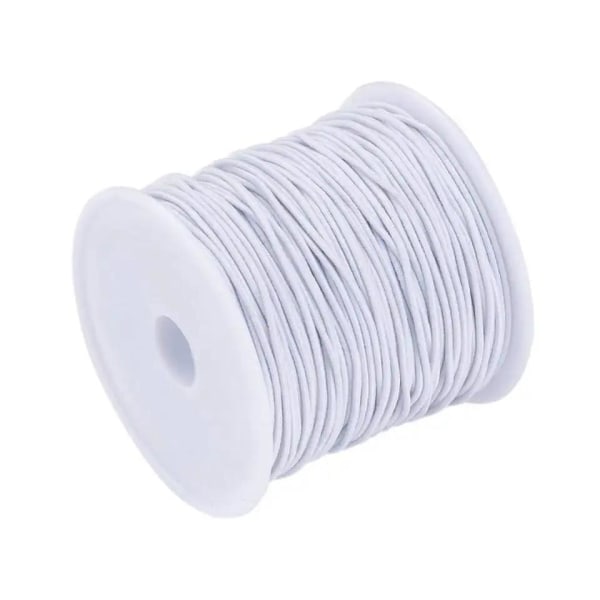 Hvid nylonbeklædt elastisk tråd - Rulle på 50 meter, 0,6 mm xixl white