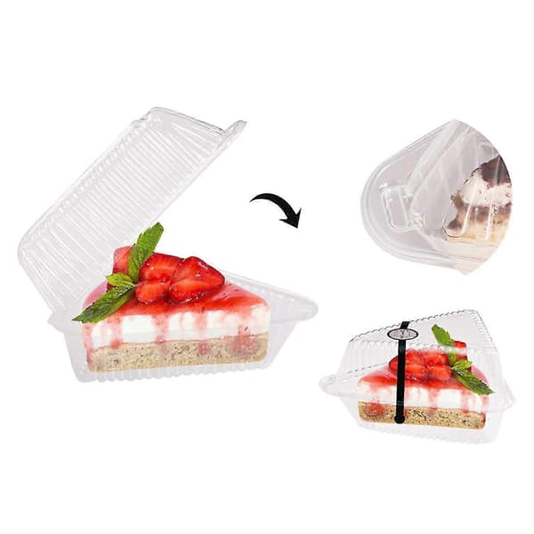 300 st triangulära cheesecake-lådor, tårtbitlådor, triangulära pajhållare, tårtkartonger för bagerifestbröllop Transparent