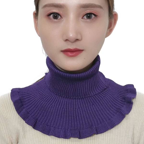 Kvinner Strikket Turtleneck Varm Strikket Mock False Collar Mote Høy krage