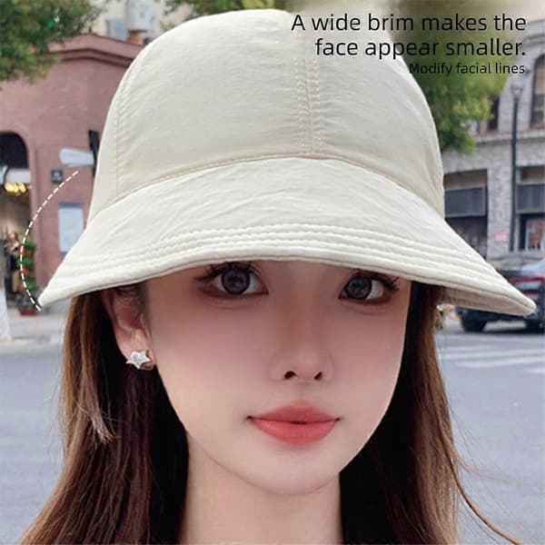 UPF 50+ Dam Solhatt Stor Brätte Basebollkeps Utomhus UV-skydd Solhatt Beige