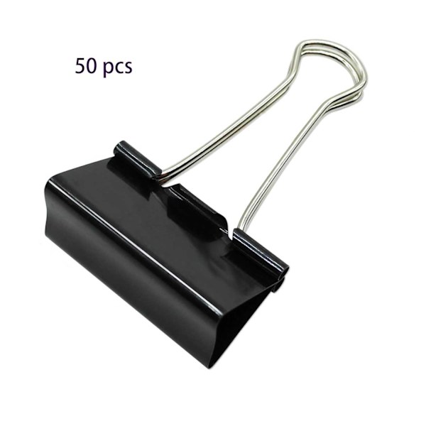 50 x Dobbeltklemme 19mm Sorte Mapper - Universal - Multifunktionel
