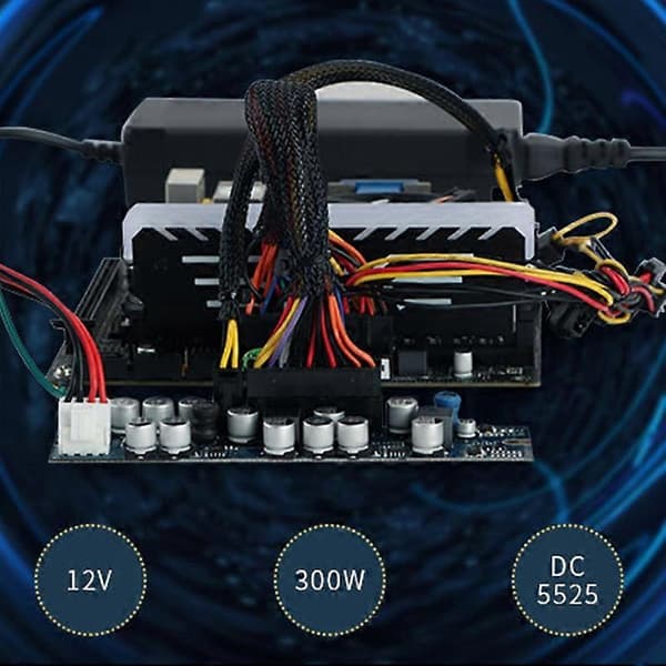 DC 12V 300W DC ATX PSU Pico ATX Switch Mining PSU 24Pin MINI ATX PC Strømforsyning til Computer 300W som visas
