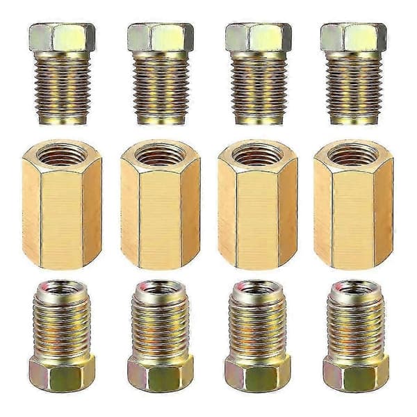 Inverteret Flare Rørmøtrik Fitting 7/16-24 Messing 1/4 Bremserør Fitting Sæt