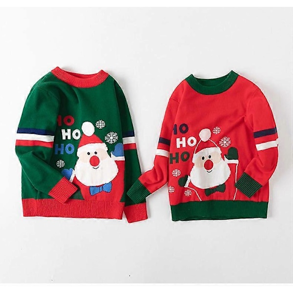 Julkläder för Bebisar Pojkar Flickor Spiderman Tröjor Barn Långärmad Toddler Stickade Tröjor Barn Bomulls Toppar Höst Vinter Red 3-4T