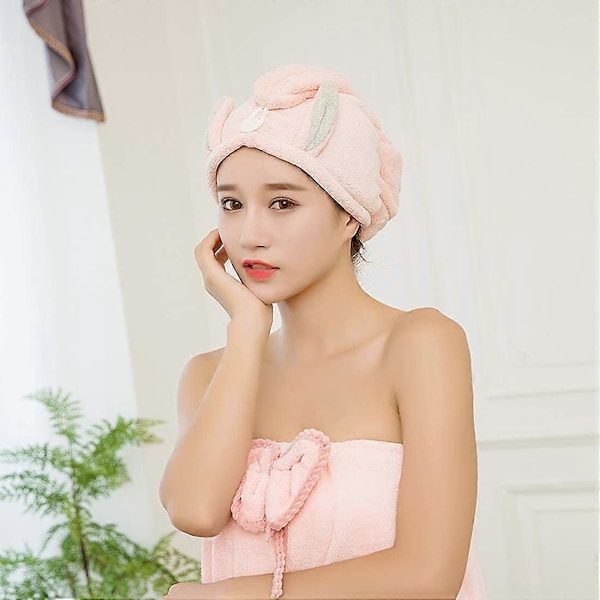 Hårhandduk Turban Superabsorberande Snabbtorkande Hårhandduk för Barn Dotter 2-pack