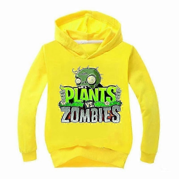 PVZ Barn Hoodie Plants VS Zombies Spel Pojkar Flickor Tröja Jumper T-shirt Toppar Yellow 1 120(4-5T)