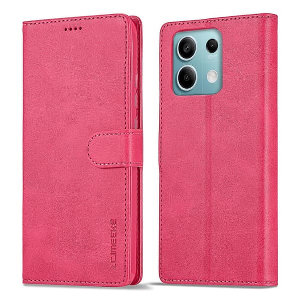 För Xiaomi Redmi Note 13 Pro 5G LC.IMEEKE Kalvtextur Läder Telefonfodral Red