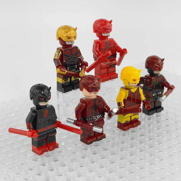 Blandade Daredevil Minifigurer Set med Vapen och Tillbehör