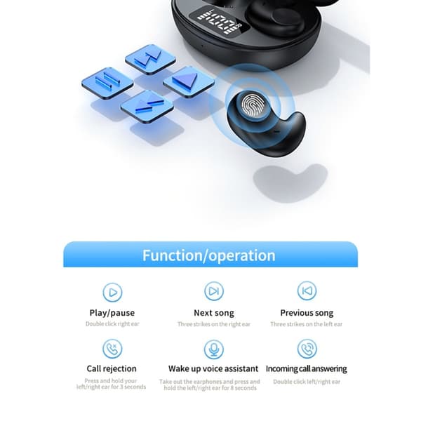 In-ear til at sove med Sovehovedtelefoner Bluetooth-hovedtelefoner - Sort Sort
