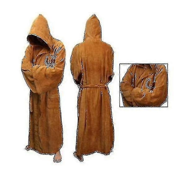 Star Wars Badekåbe Jedi Sith Hætte Badekåbe Kappe Blød Fleece Morgenkåbe Julegave brown XL