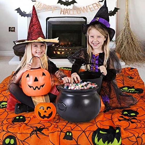Efterår Halloween-tæppe Halloween-plaid og tæpper Efterår Græskar-plaid Superblød Hyggelig og Plys til Sofa yx