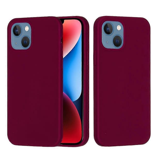 Ensfarvet silikone telefoncover til iPhone 15 Violet For iPhone 15 Plus