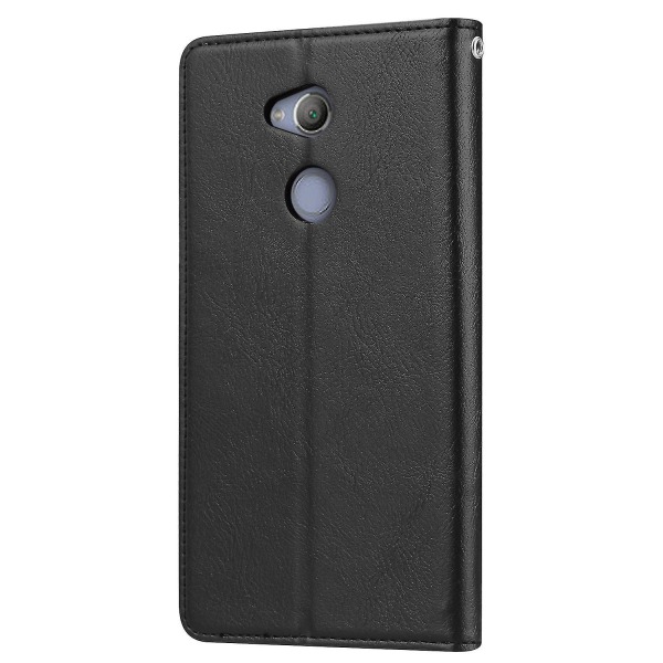 Autoabsorberat plånboksställ Läderskydd Telefonfodral för Sony Xperia Xa2 Black Style A Sony Xperia XA2
