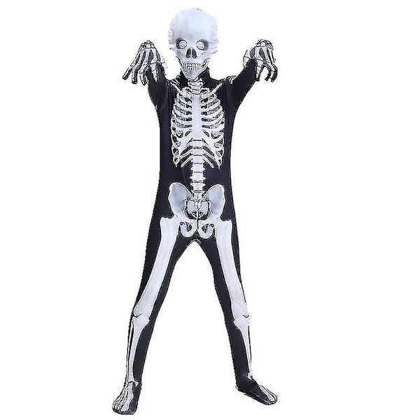 Halloween Jul Halloween Tøj Spoof Skelet Jumpsuit Cosplay Skelet Horror Legetøjsspil Forældre-barn Festkostume 170