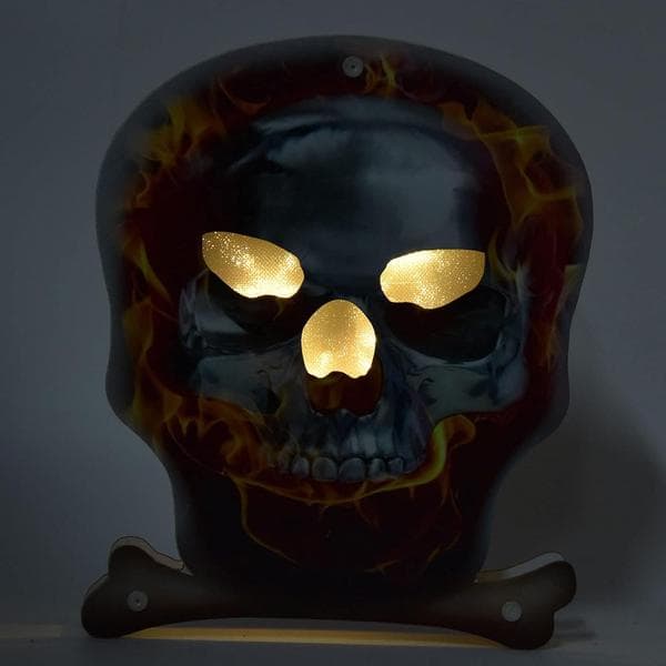 Skeletlamper, kranieformede LED-Halloweenlamper, mini bærbar