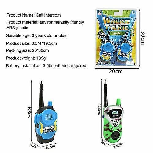 2-pack Barn Walkie Talkies Elektronisk Lång Räckvidd Walky Talky green