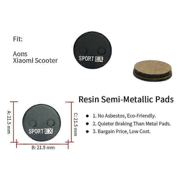 4 par cykel skivebremseklodser til Aons Caliper, diameter er 21,5 mm runde klodser, Sport Class RESIN