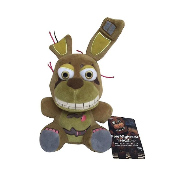 Fnaf täytetyt pehmolelut Freddy Fazbear Rabbit Bonnie Chica Peluche Juguetes 5 yötä Freddy Pehmoleluissa Lahjat Fnaf Pehmo Army Green