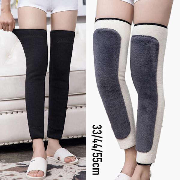 Furry Benvärmare Falsk Lamm Sammet Tjocka Knäskydd Knäskydd Stöd Termiska Benärmar Imitation Kanin Sammet Varma Leggings