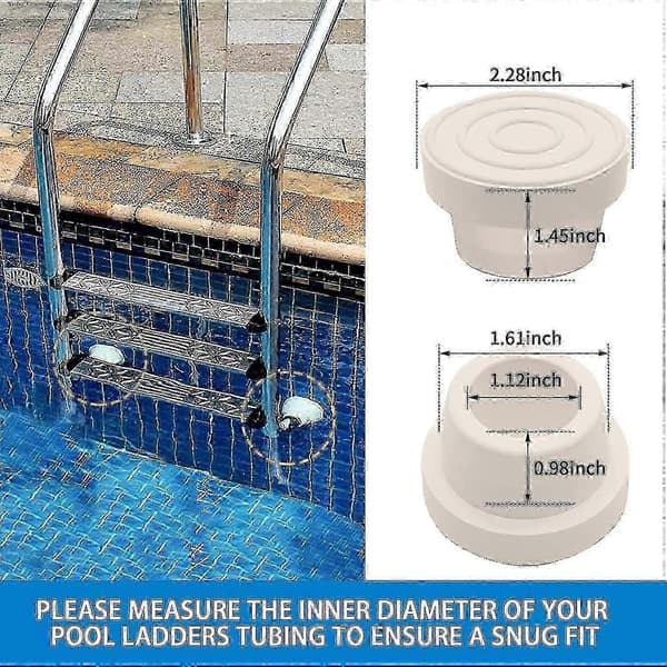 2-pack Poolstege Gummistötfångare, Nedgrävd Poolstegeplugg För Poolstegar, Passar 1,9 tums Poolstege Rör, Pooltillbehör