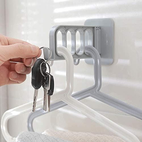 Portable Wall-Mounted Storage Shelf Indoor Clothes Hanger Self-Adhesive