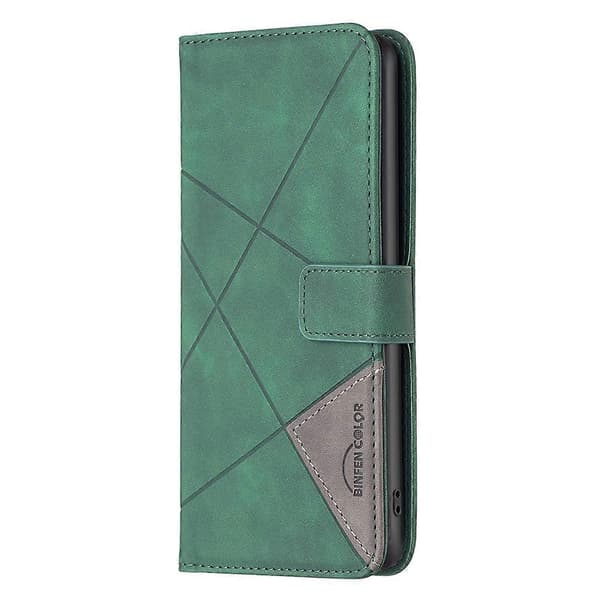 Plånboksfodral för iPhone 16 Pro Max Läder Telefonskal Geometriskt Tryck Green
