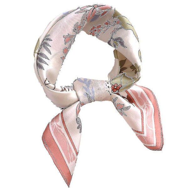 Silkefølelse Skjerf Medium Størrelse Kvadratisk Sateng Skjerf For Damer Pink