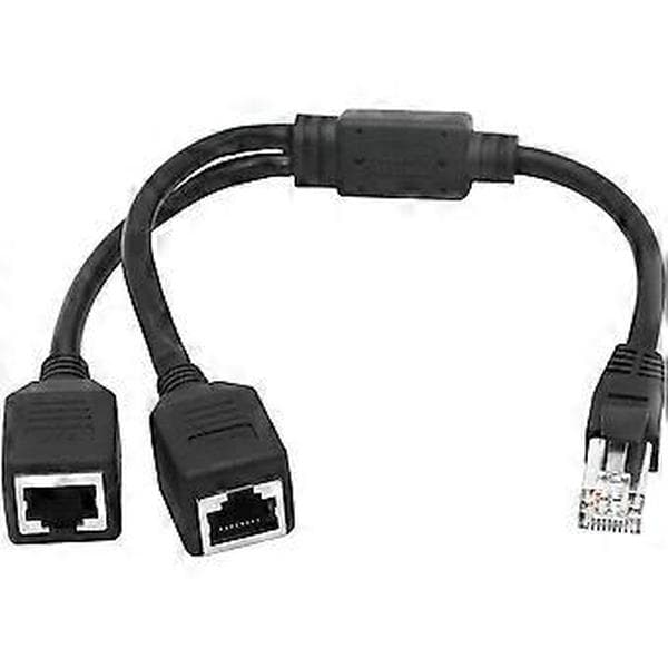 Ethernet Netværkssplitter, 1 Han Til 2 Hun Y Adapterkabel, Ethernet Forlængerstik