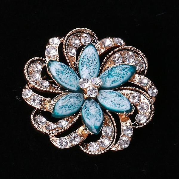 Elegant isblå blomma krans brosch stift
