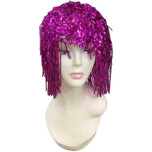 Kimalteleva folio peruukki violetti folio tinsel asu peruukki naamiaisasuihin