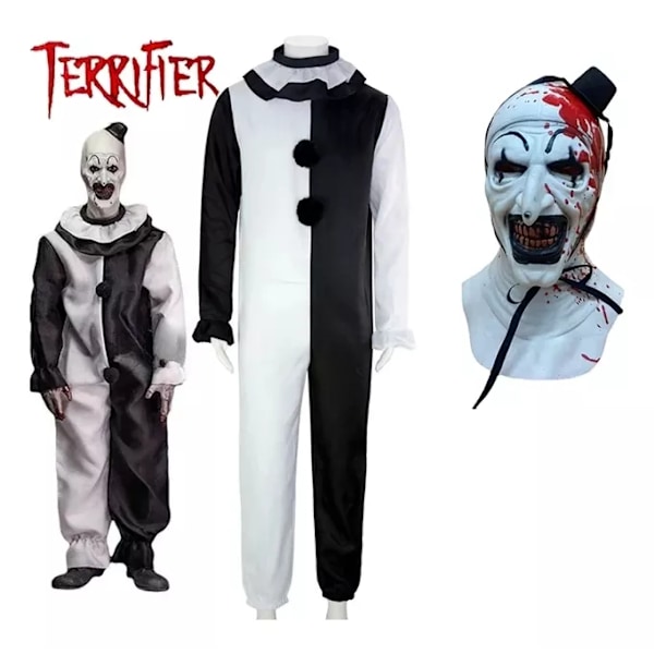 Art The Clown Cosplay - Elokuva Terrifier 2 - Puku ja Huppu WOMEN and Headgear 1 XL