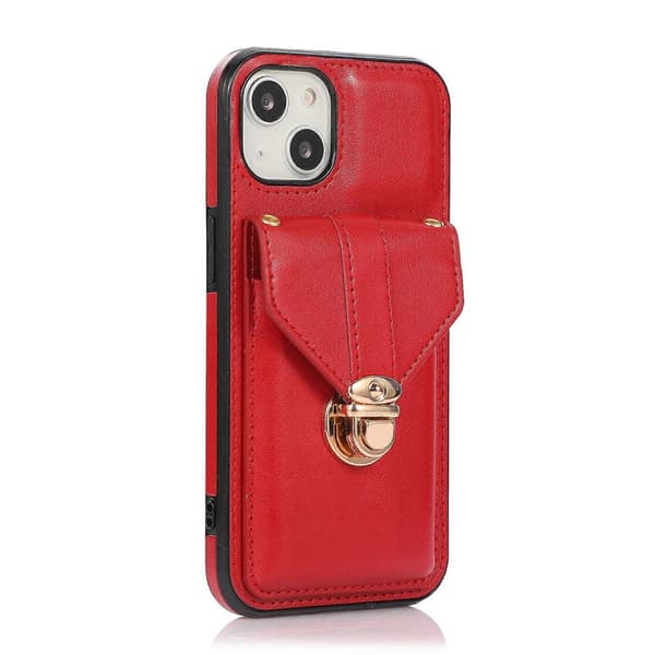 Kortplatsfodral med snodd för iPhone 14 Plus Red
