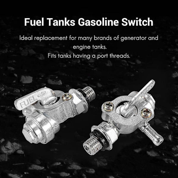 2x Bensinkran Bensinbrytare För Generator Gasmotor Bränsletankar