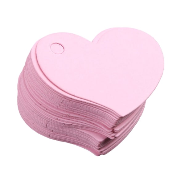 50x blankt papperskort med hål i hjärtform Ordmeddelande Graffiti Gör-det-själv-presentkort Pink