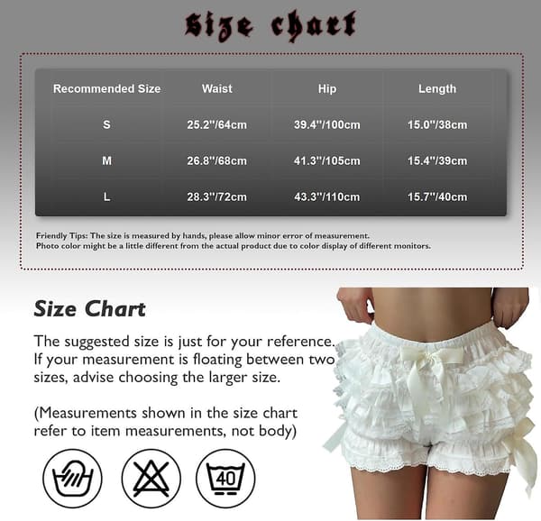 Tiered Lace Ruffle Truser Frilly Bloomers For Kvinner M
