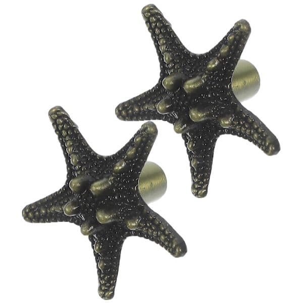2 pcs Starfish Shaped Wardrobe Handles Knobs Pulls Drawer Knobs Door Knobs