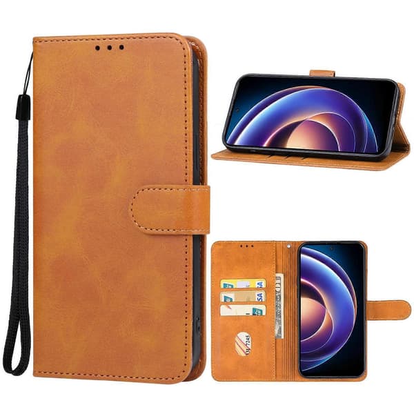 Læder telefoncover til Xiaomi Redmi 12 5G Brown