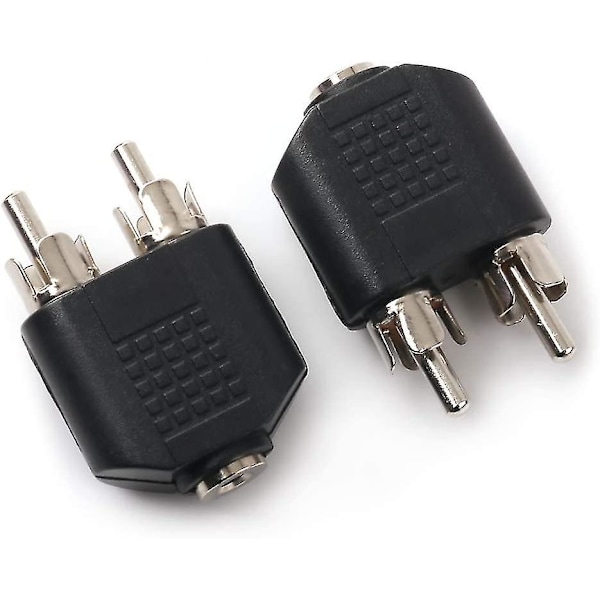 3,5 mm (1/8 tommer) hann til to RCA hann lydhoder. 3,5 mm (1/8 tommer) hunn. Dual RCA M-kontakt