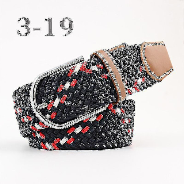 Herrebelter Bursdagsgave Midjebelteflett Klassisk spenne linning Justerbar blandet 3 farger Navy Red White
