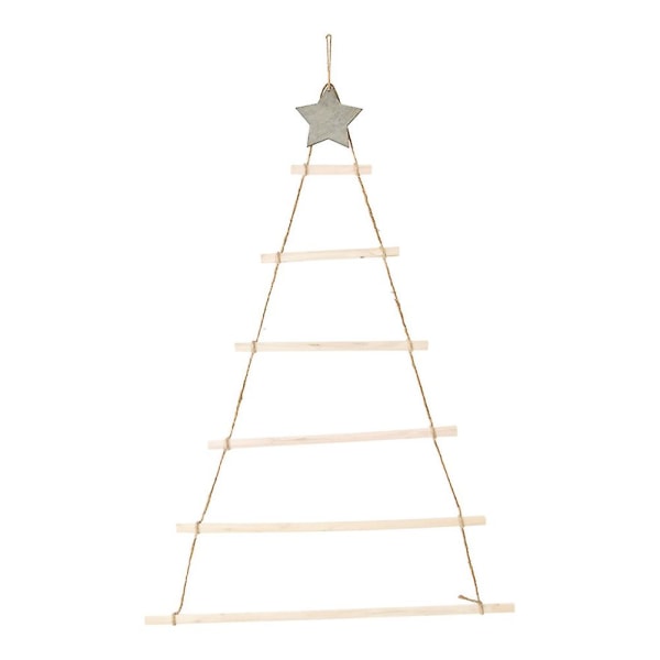 Trä hängande ornament med stjärna och rep dekoration för vägg julgran