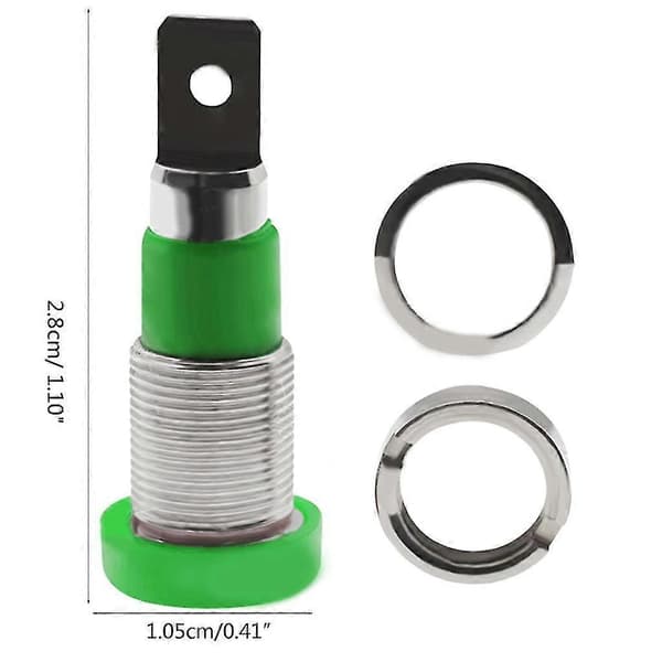 12 stk. 4 mm bananpluggkontakt hunadapter panelmontering bindepost M4x28 mm perfekt for testutstyr 30-60vdc Yellow