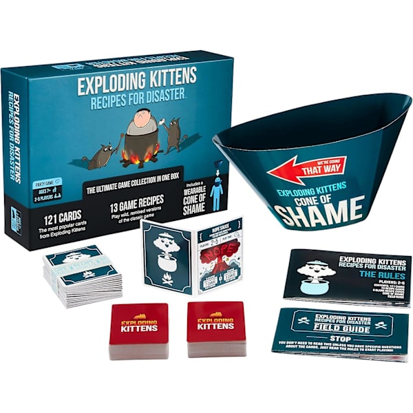 Exploding Kittens Recipes for Disaster Deluxe Spillsett - Et Russisk Roulette Kortspill
