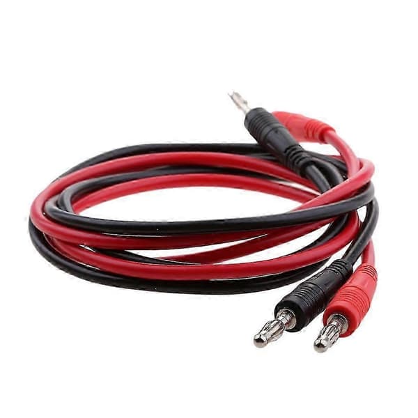 2 stk silikon 4 mm bananplugg til bananplugg kabel testkabel for multimeter