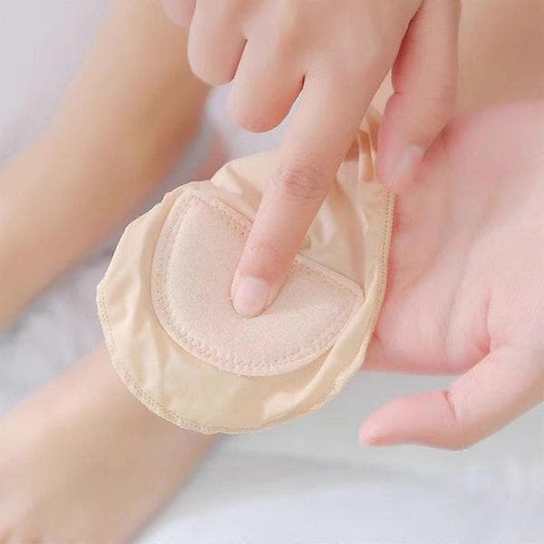 Damstrumpor med tåskydd och vaddering, metatarsaldynor, framfotsdynor, återanvändbara halkfria fotdynor, skydd, presenter, grå, fin förpackning Gray Fine packaging indep
