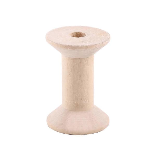 10 stk. trætomme trådspoler, naturlig træfarve 47 mm x 31 mm