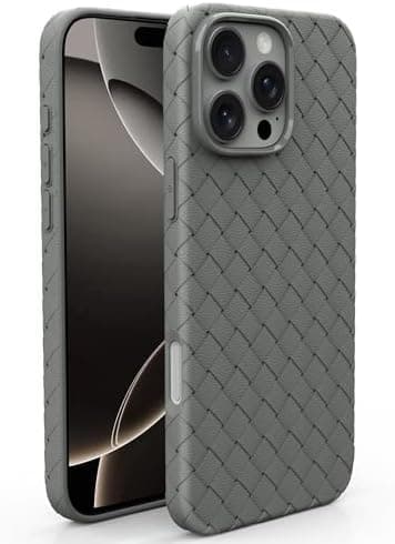 Compatible with iPhone 16 Pro Max Case, Heat Dissipation and Breathable, Lightweight and Drop-proof with Stylish Woven Design