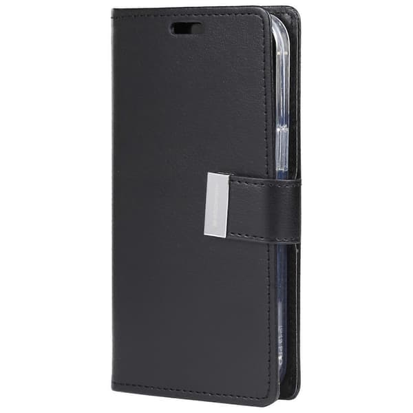 GOOSPERY RICH DIARY Læderetui med Crazy Horse-tekstur til iPhone 14 Plus Black
